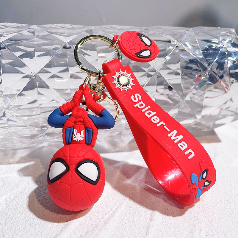 50種類の漫画マーベルスパイダーマンシリコンキーホルダーpvcペンダントバッグ車のキーペンダントギフト卸売|undefined