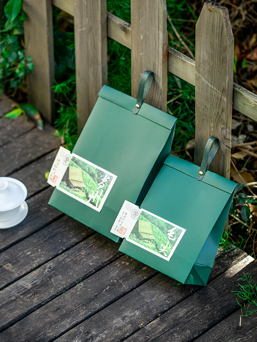 Bolsas de té creativas Longjing Bilu Chun Anji té blanco con bolsas de regalo de mano de origen de té sello caja de cartón simple