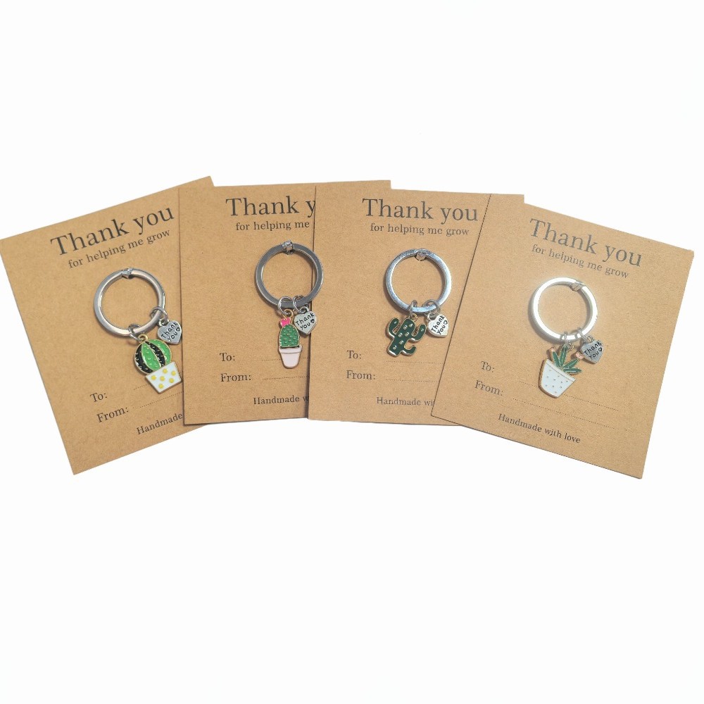 Nuevo llavero de cactus creativo Thank You For Helping Me Grow Keyrings
