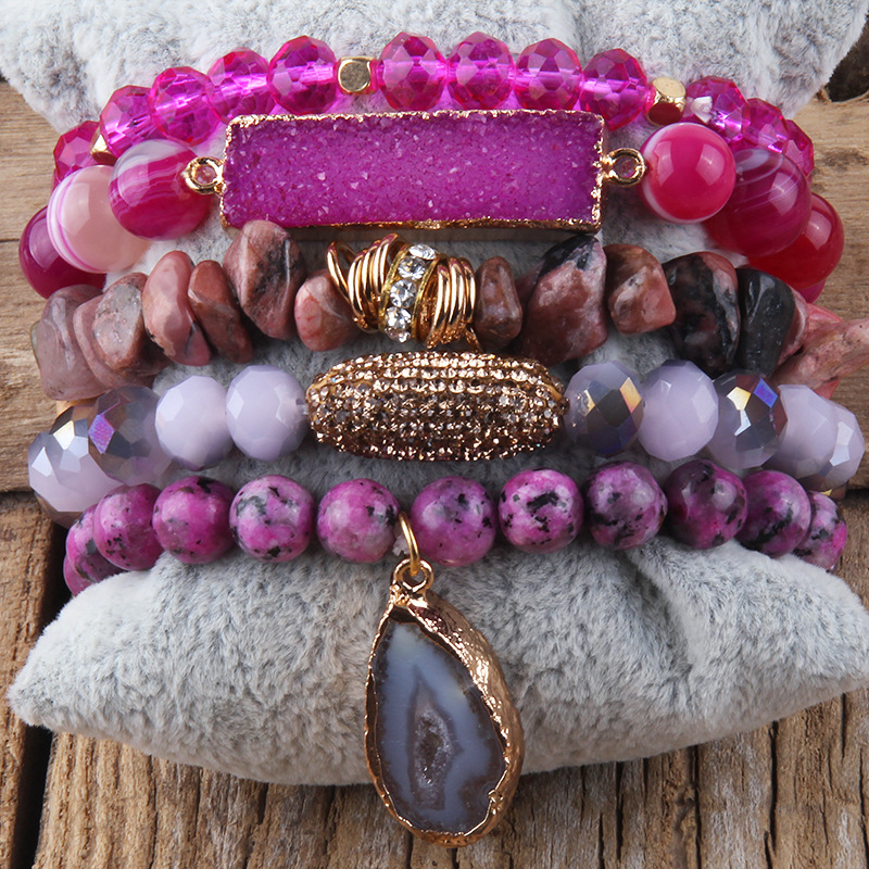 113g Weight Natural Stone Pendant Material Bracelets Classification Natural Stone Chain Material Beaded Chain Chain Type 1 Piece Quantity Holiday, Tea Party Occasion natural stone Material Geometric Pattern Women's Gender Vacation Style Vacation Geometric Natural Stone Beaded Chain Bracelets In Bulk 23