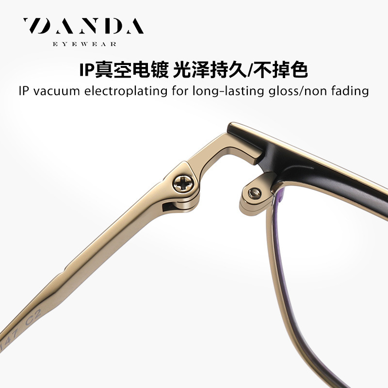 El nuevo espejo plano de titanio puro F51106 para hombres se puede equipar con gafas de miopía, galvanoplastia IP, marco óptico de moda con marco cuadrado