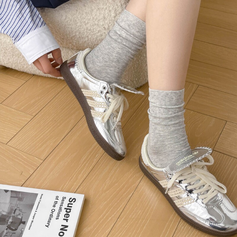 Ultra-High Socks That Repurchase Rate, Anti-Pilling, Pure Color Boneless Pile Socks, Gray Mid-Calf Cotton Socks for Women, Spring and Summer Thin