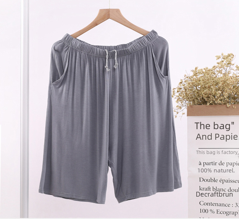 Large Size Summer Men's Modal Thin Home Pajama Pants Sports Casual Men's Short Pajama Pants Fat Bamboo Fiber Pants_voghion.com