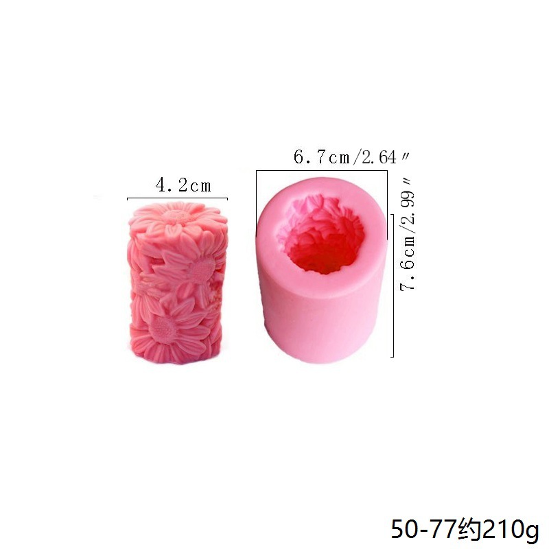 Molde de silicona para velas perfumadas con forma de rosa tridimensional, helado, mousse, pastel, tulipán, girasol y peonía.