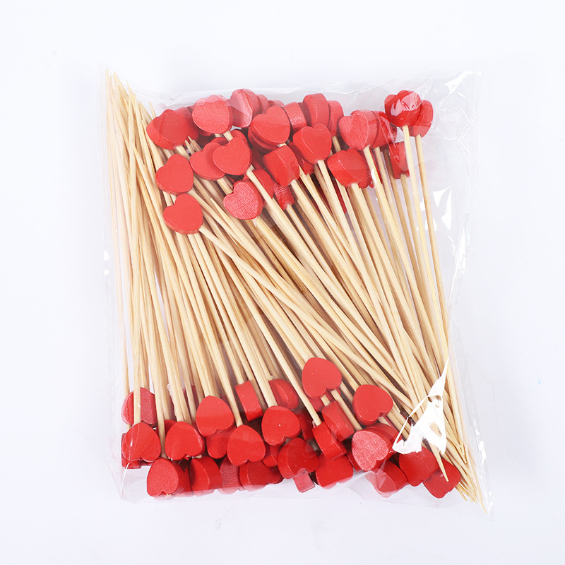 Frutas desechables lindas pequeñas flores frescas coloridas postre sushi hamburguesas de arte frutas bambú palo al por mayor