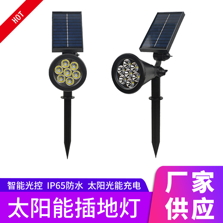 Enchufe de Tierra solar lámpara nueva tierra enchufe césped lámpara al aire libre impermeable patio Villa jardín árbol paisaje proyector