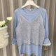 Early Autumn Stacked Wear Two-Piece Women's Long-Sleeved T-Shirt Spring and Autumn Korean Style Wear Chic Chic Niche Design Sense Top