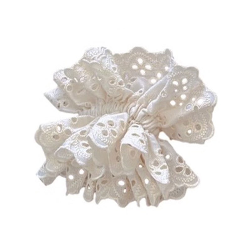 Zhao Lusi, el mismo estilo de encaje, encaje, intestino de cerdo, lazo para el cabello, cuerda para el cabeza coreana femenina, sentido de alta gama, nueva cuerda para el cabello de celebridades de Internet 2025