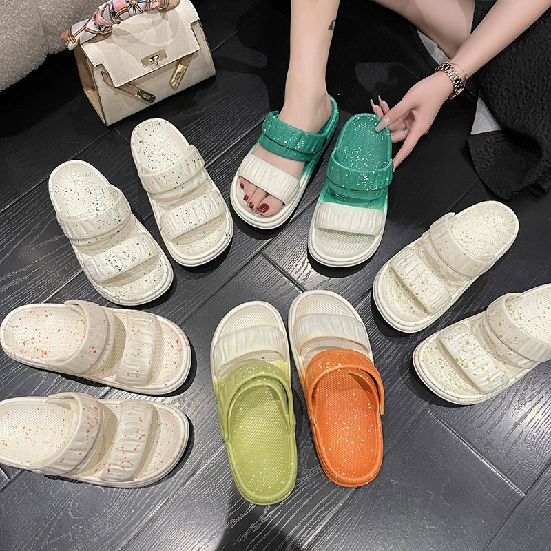 Модные сандалии, женская летняя верхняя одежда, новые универсальные Нескользящие двухносостойкие римские пляжные сандалии на толстой подошве с мягкой подошвой