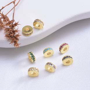 ��ɫ18K����6mm��Ƭ΢育�ɫ�ʯ�ִ�ɢ��|ƬDIY��������Ȧ