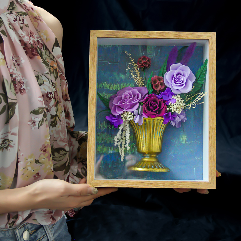 Flor de la inmortalidad marco de madera tiempo eterno soporte personalizado al por mayor transfronterizo Amazon día de San Valentín regalos de Navidad