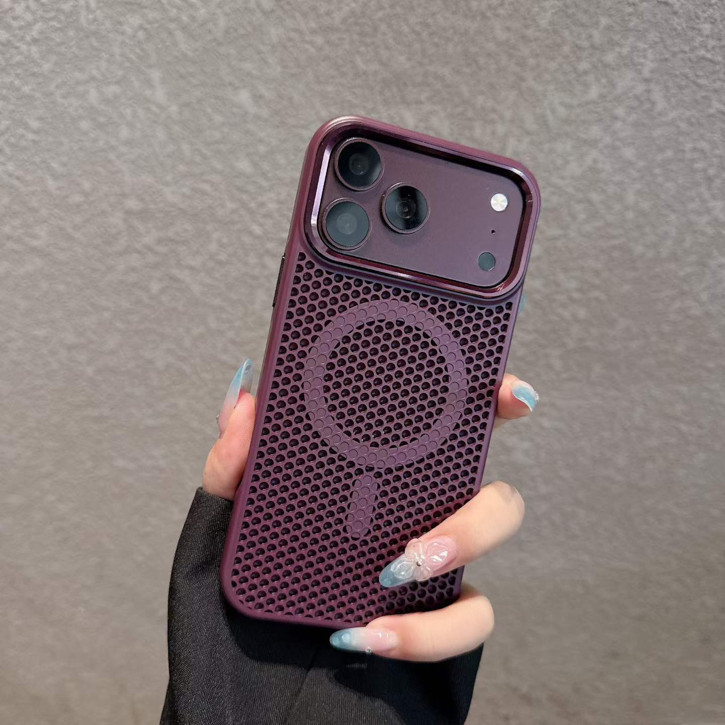 Funda magnética con disipación de calor para lentes metálicas, compatible con iPhone 17, 16 MagSafe, malla con tacto de piel, Apple 15/14 image 3