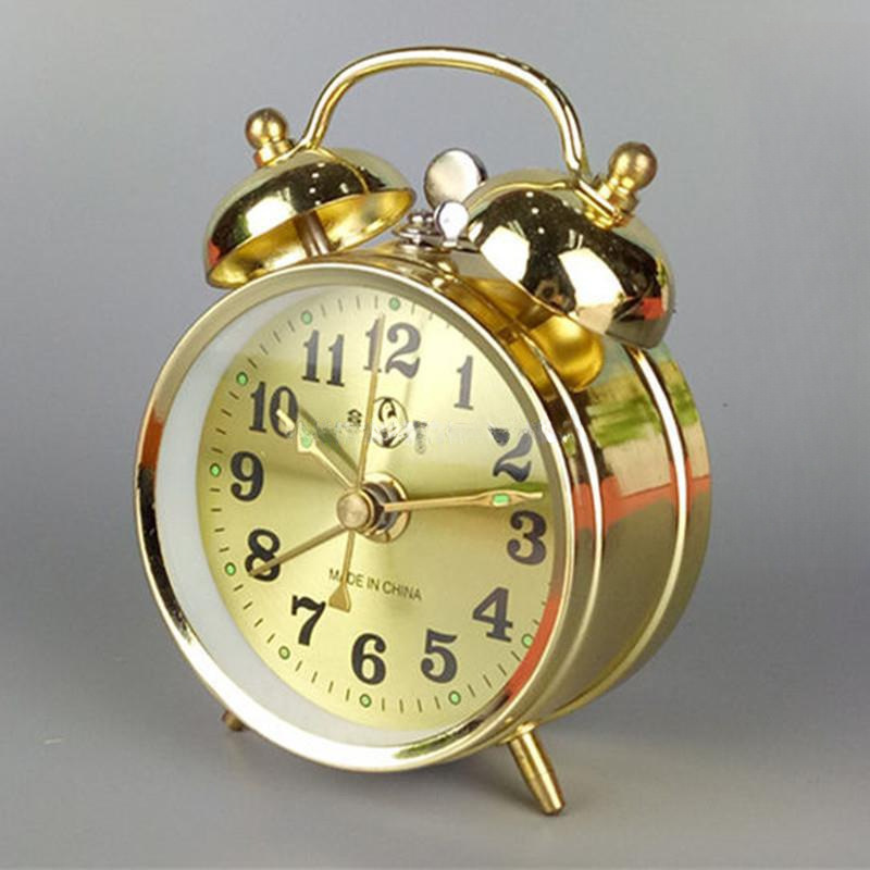 Mechanical Wind-Up Alarm Clock Ringing Old-Fashioned Horseshoe Watch Ringtone Student Creative Metal Clock Free Shipping