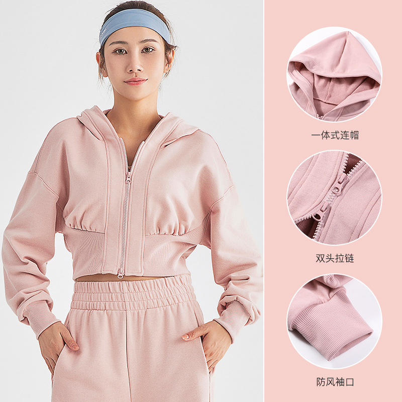 customized Hooded Yoga suit jacket run motion have cash less than that is registered in the accounts Athletic Wear Long sleeve motion coat lady Autumn and winter new pattern
