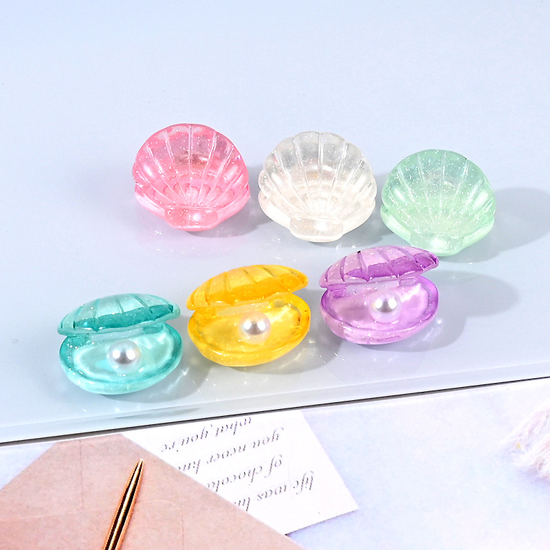 Resina artificial perla Shell agujero zapatos DIY accesorios horquilla DIY crema pegamento accesorios pequeños accesorios resina accesorios pequeños