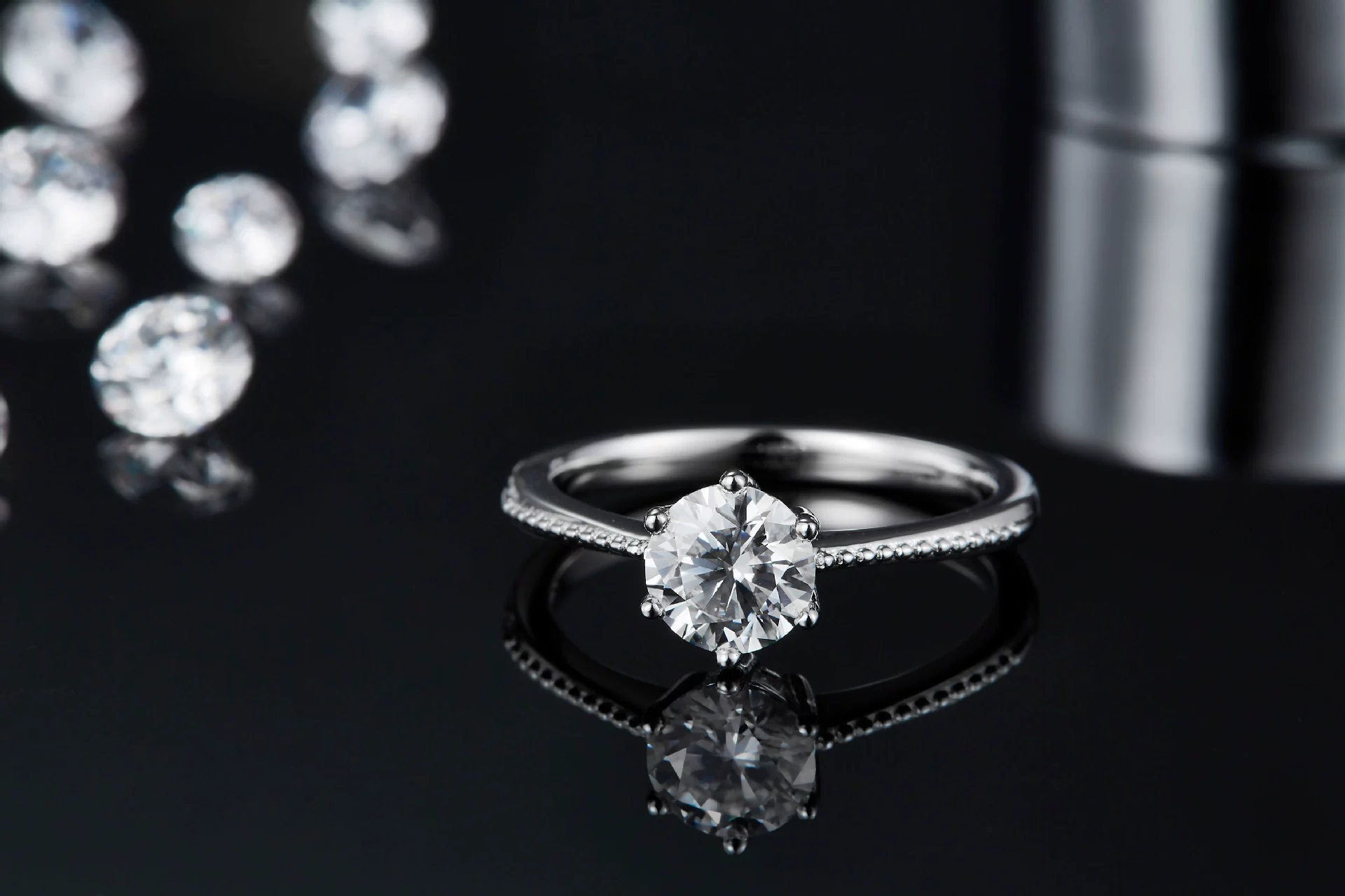华莎珠宝 Ring with stone, classic accessory for St. Valentine's Day, 1 carat