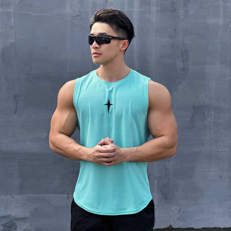 Men's Sleeveless Vest Outdoor Sports Running Fitness Clothes Quick-drying Crewneck Slim-fit T-shirt Student Basketball Clothing Ins Trendy Men's Sleeveless Vest Outdoor Sports Running Fitness Clothes Quick-drying Crewneck Slim-fit T-shirt Student Basketball Clothing Ins Trendy