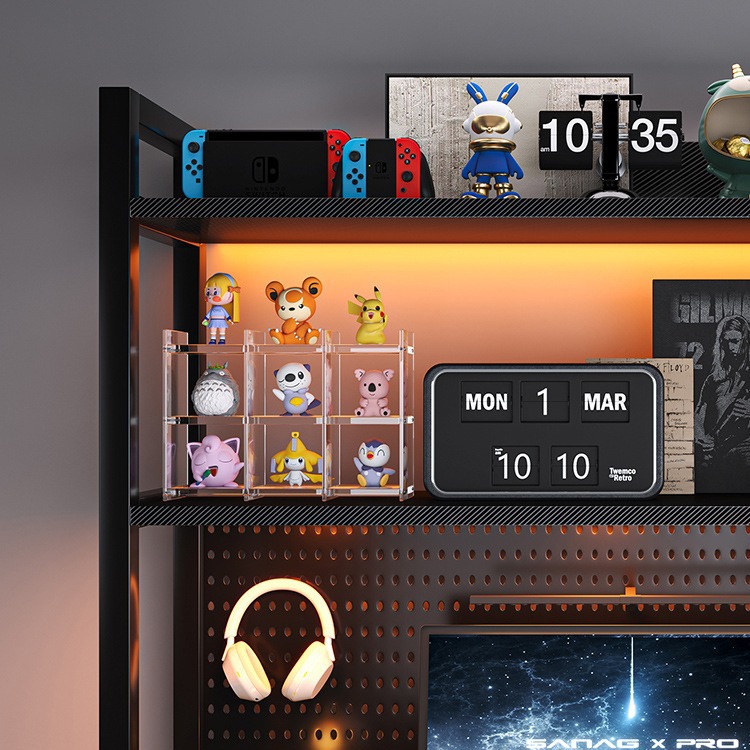 Estante de escritorio de oficina multicapa estante pequeño estante de libros simple estante de hierro forjado pequeño estante de almacenamiento en el escritorio