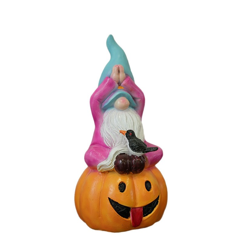クロスボーダーハロウィン新ガーデンエルフ像ノーム装飾品ハロウィンノーム樹脂カボチャエルフ置物|undefined