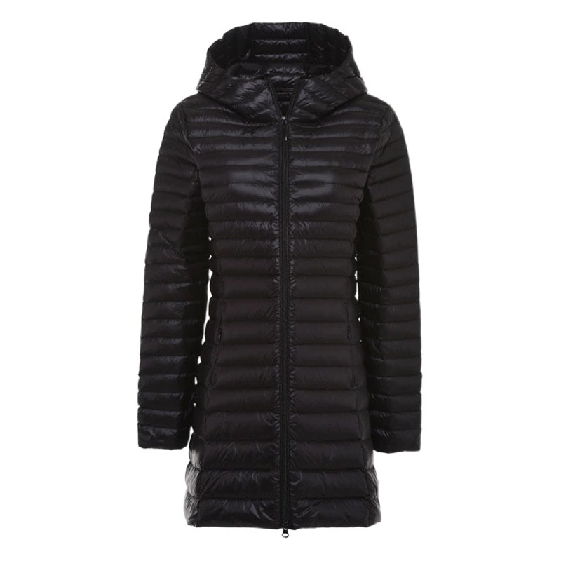 Пуховик женский зимний новый средний длинный тонкий белый утиный бархатный темперамент утолщает, теплая и тонкая корейская мода тонкая