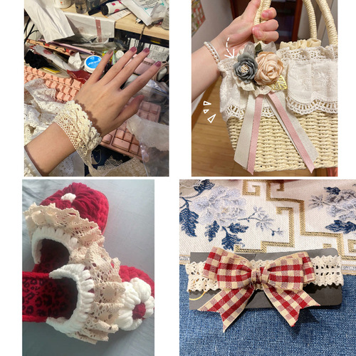 Off-white elastic cotton lace handmade fabric lace socks accessories skirt curtain hem decorative trim