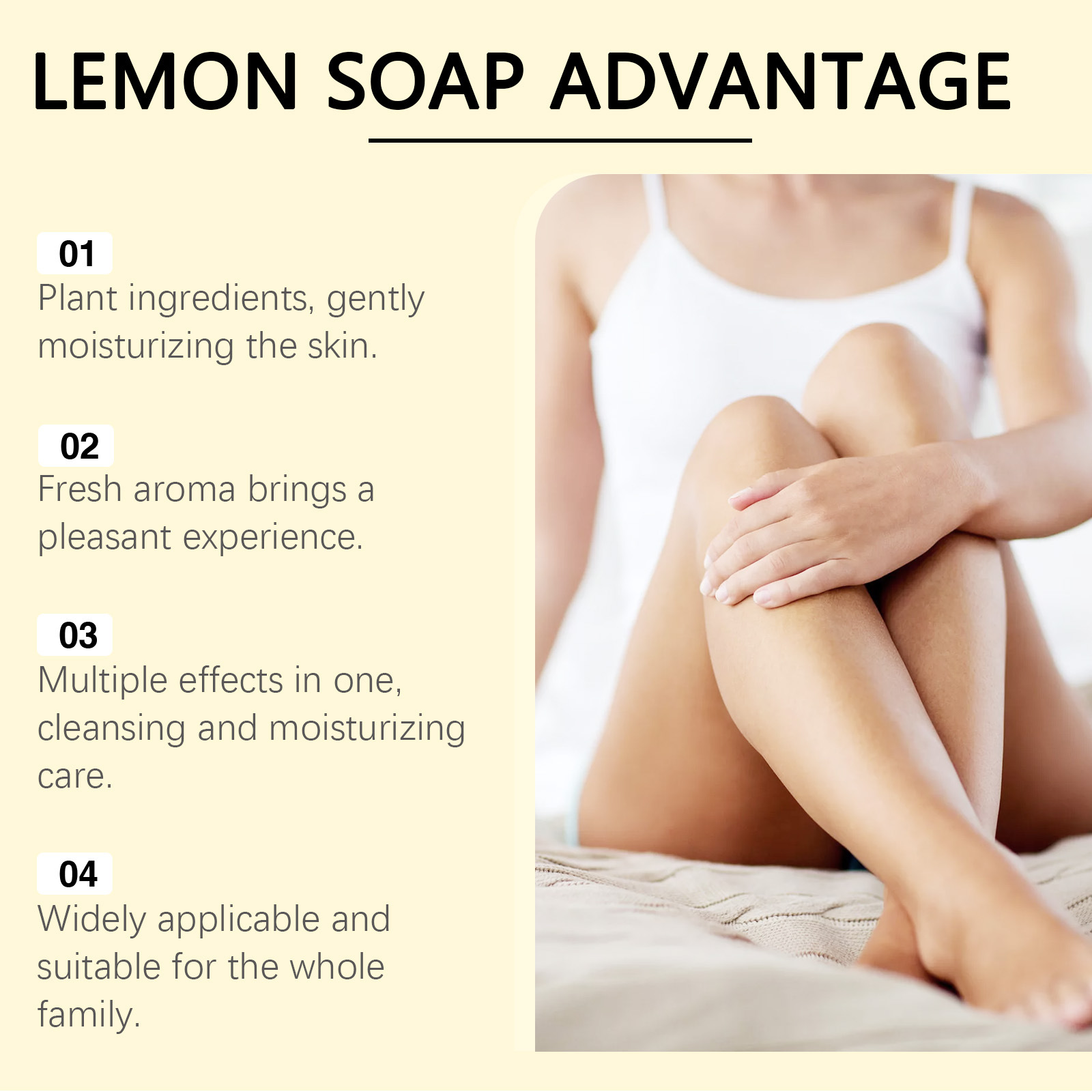 OUHOE Pure Lemon Soap, Lemon Soap VC Refreshing Cleansing Body Cleansing Bath Soap_voghion.com