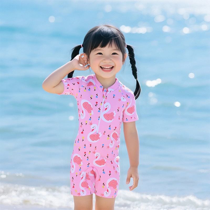 Traje de baño mono de los niños protección solar traje de surf bebé coreano dibujos animados niños traje de baño de vacaciones