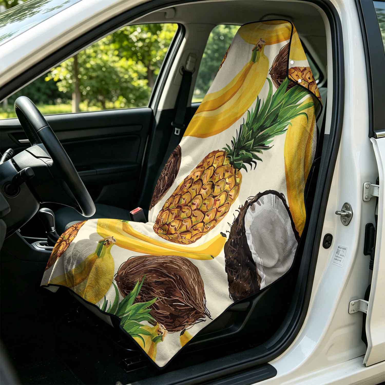 Printed bath towel and car seat cover 2-in-1, ultra-fine fiber outdoor beach and car dual-use universal seat cushion