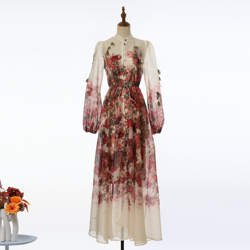 Cross-Border 2026 Spring/Summer New Heavy Craftsmanship Handmade Floral Long Dress Two-Piece Set for Women Cross-Border 2026 Spring/Summer New Heavy Craftsmanship Handmade Floral Long Dress Two-Piece Set for Women