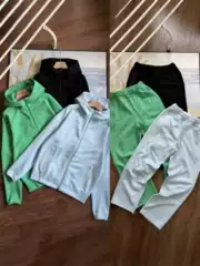 2025 Spring and Fall New Casual Sports Air Layer Hooded Jacket and Sweatpants Set 454 and 461