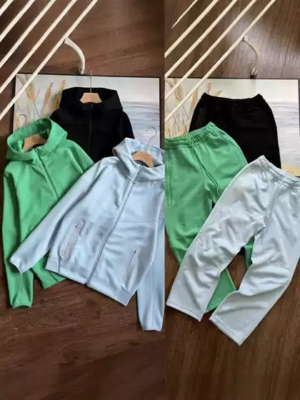 2025 Spring and Fall New Casual Sports Air Layer Hooded Jacket and Sweatpants Set 454 and 461