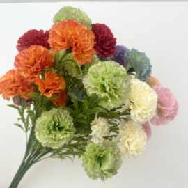 粉色单只康乃馨假花家居装扮5头康乃馨假花束户外康乃馨仿真花diy
