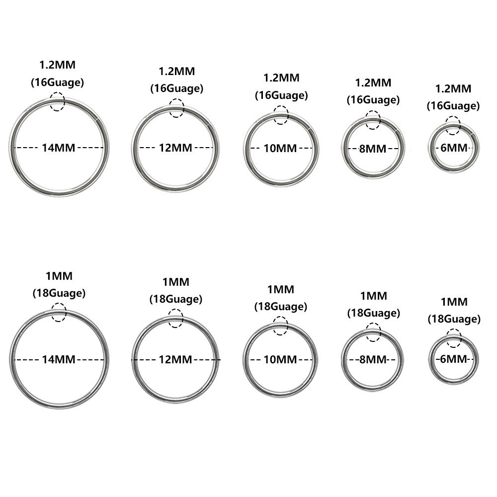 Basic, Simple Style, Classic Style Style 1 Piece 316L Stainless Steel Nose Rings & Studs Circle Waterproof Non Tarnish Surgical Steel Ear Cartilage Rings & Studs Nose Rings & Studs