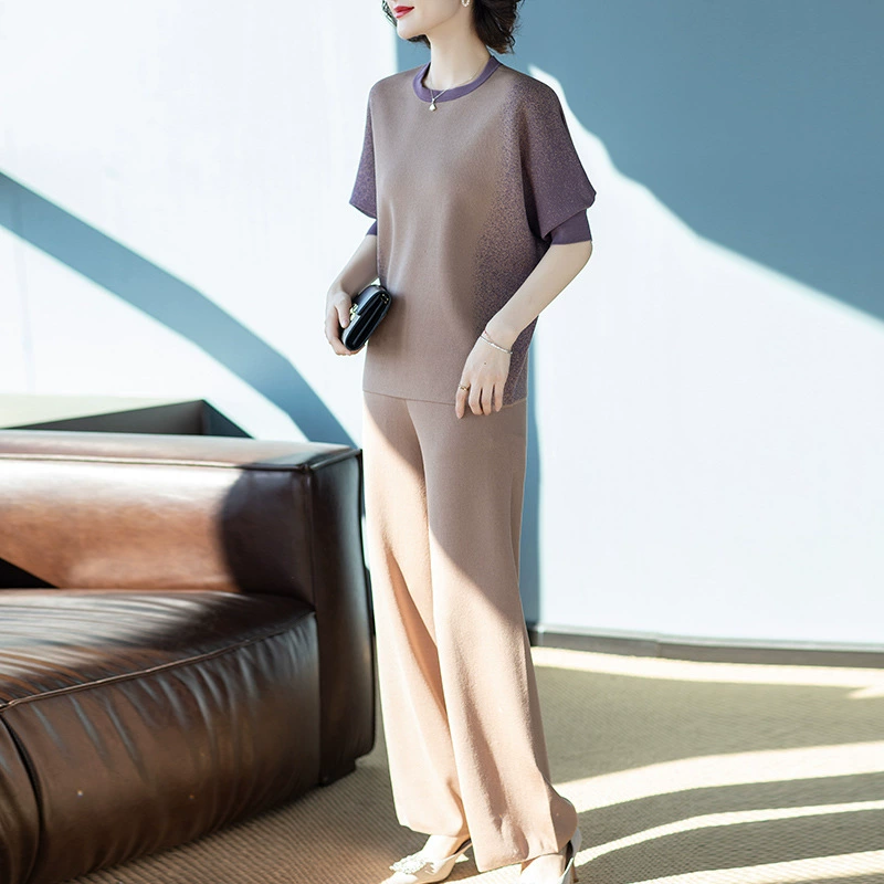 Комплект летней одежды для мамы, брюки, oversize, 40 лет
