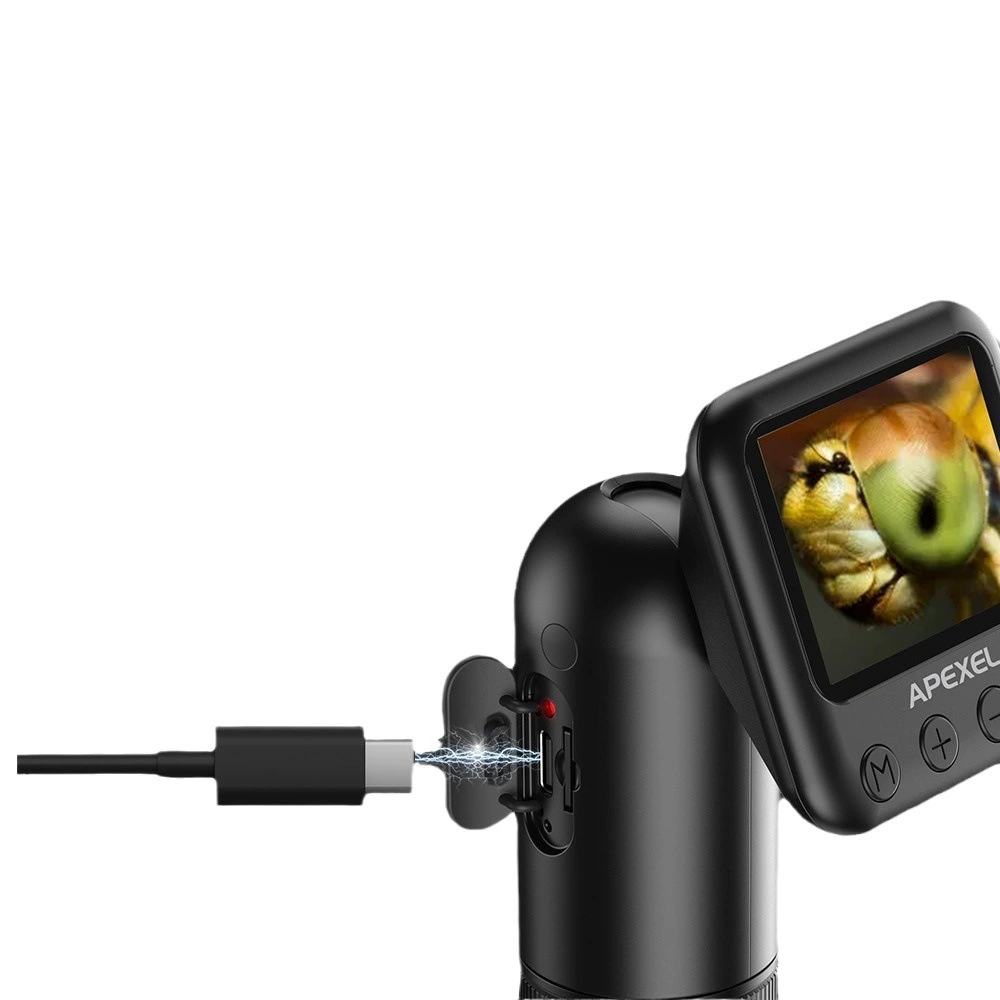 Трансграничный новый портативный детский портативный цифровой микроскоп, мощная оптическая лупа высокой четкости с экраном