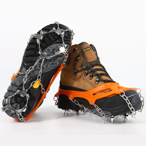 Wholesale 19-Tooth Ice Grippers, Non-Slip Shoe Covers for Outdoor Climbing, Snowy Mountain Areas, Skiing, and Slip-Resistant Road Surfaces—Anti-Fall Ice Claw Shoe Cover Chains