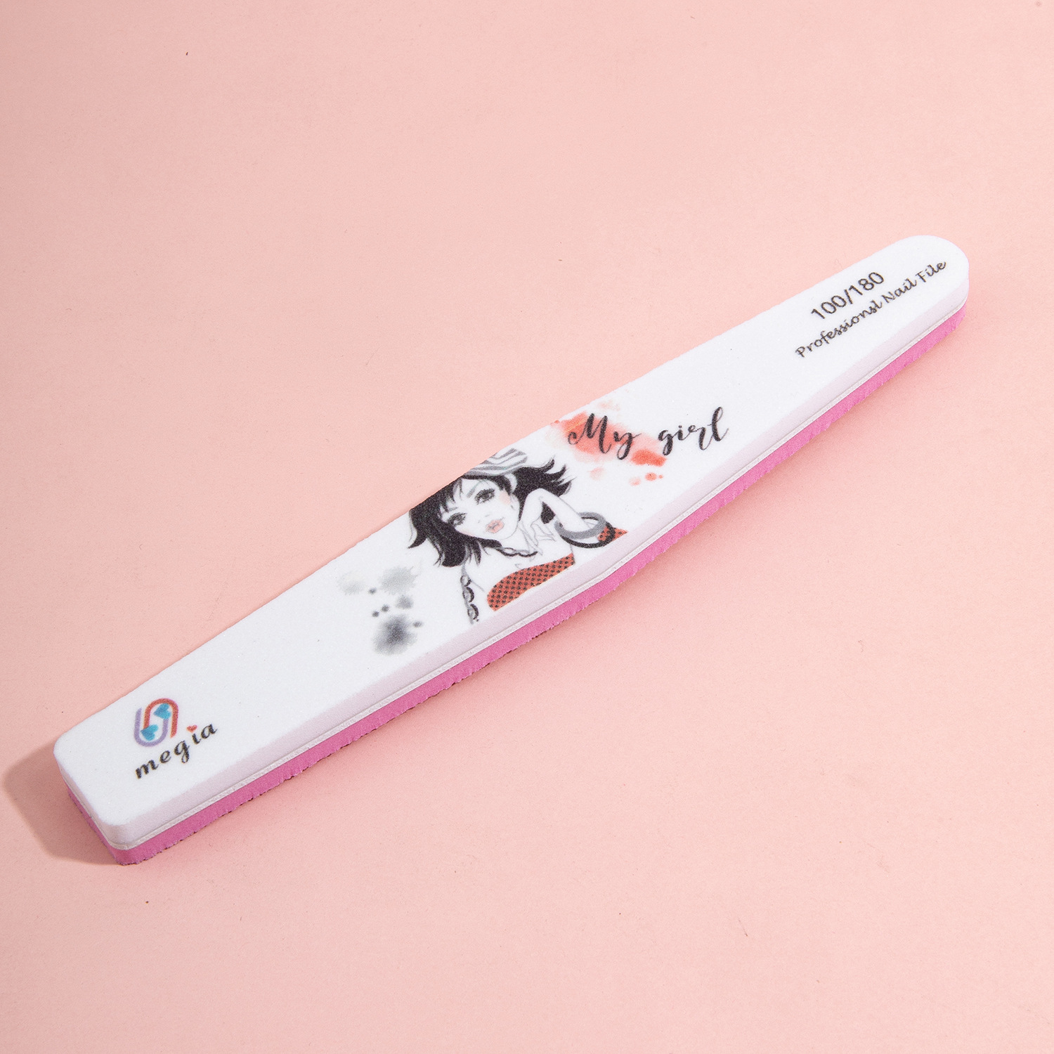 Venta caliente transfronteriza tiras de hilo impreso para uñas de alta calidad lima de uñas serie lavado papel de lija tiras de lijado en forma de media luna