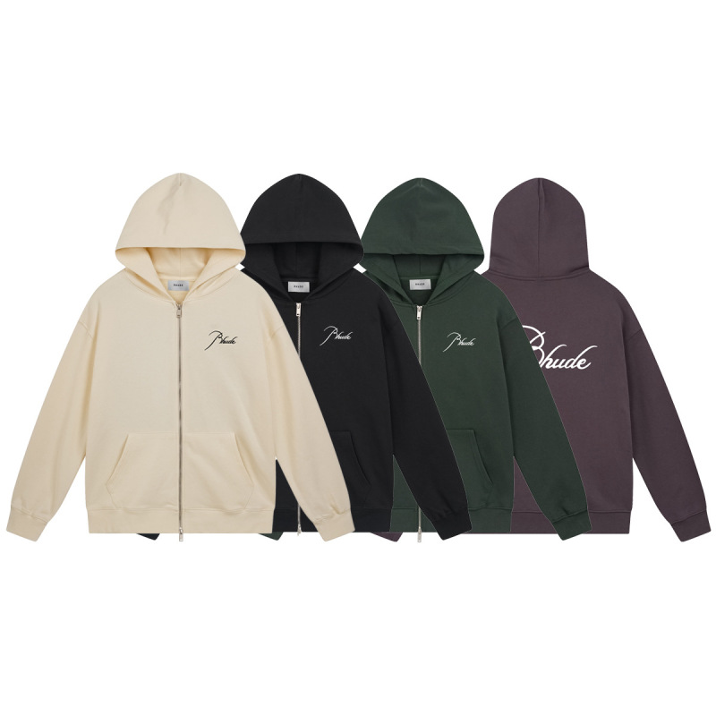 美式小众潮牌RHUDE秋冬新款ins皇冠旗帜高街复古宽松连帽卫衣男女|undefined