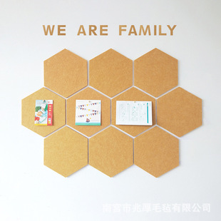 Wholesale Kindergarten Background Wall Felt Hexagonal Wall Stickers Decorative Self-Adhesive Message Board Creative Felt Color Wall Stickers