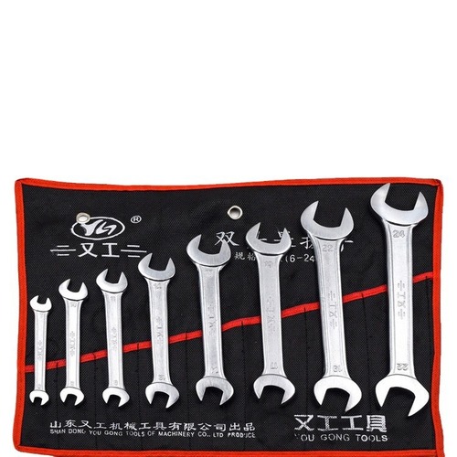Factory supply manual open-end wrench 8-piece 6-24 set 10-piece set 6-27 double-headed open-end wrench set