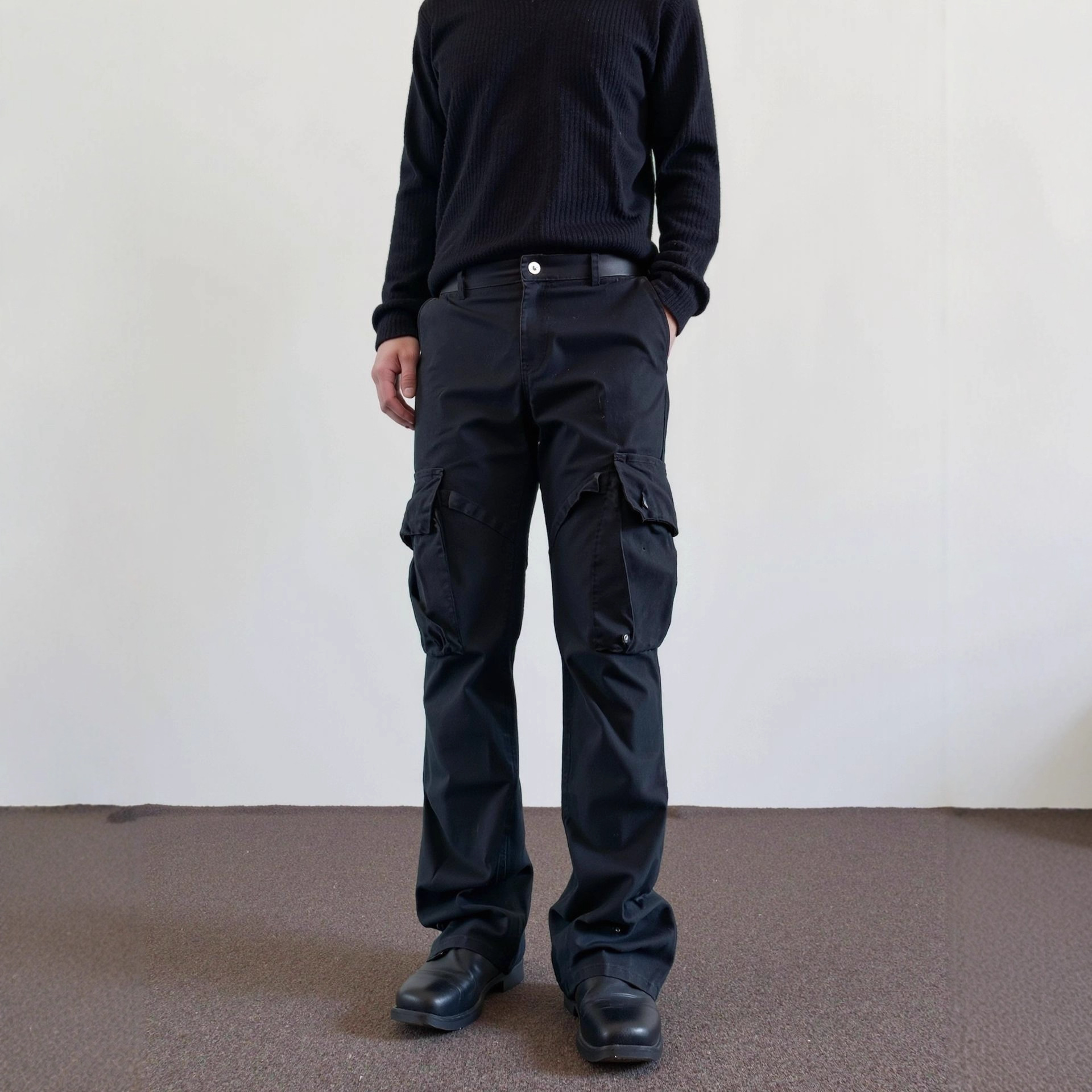 KZD男装|Vujade2.0二周年泥染微喇绑带裤Cleanfit风格百搭长裤男