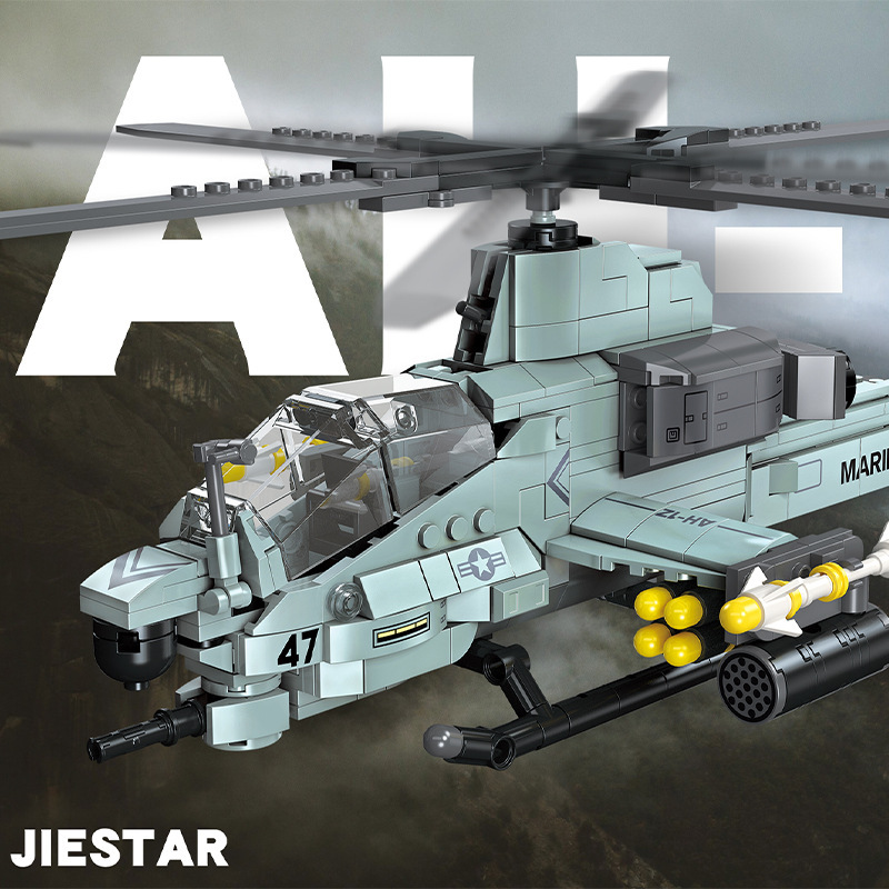 杰星荣耀使命蝰蛇直升机装甲输送车野营车攻击机军事系列积木模型