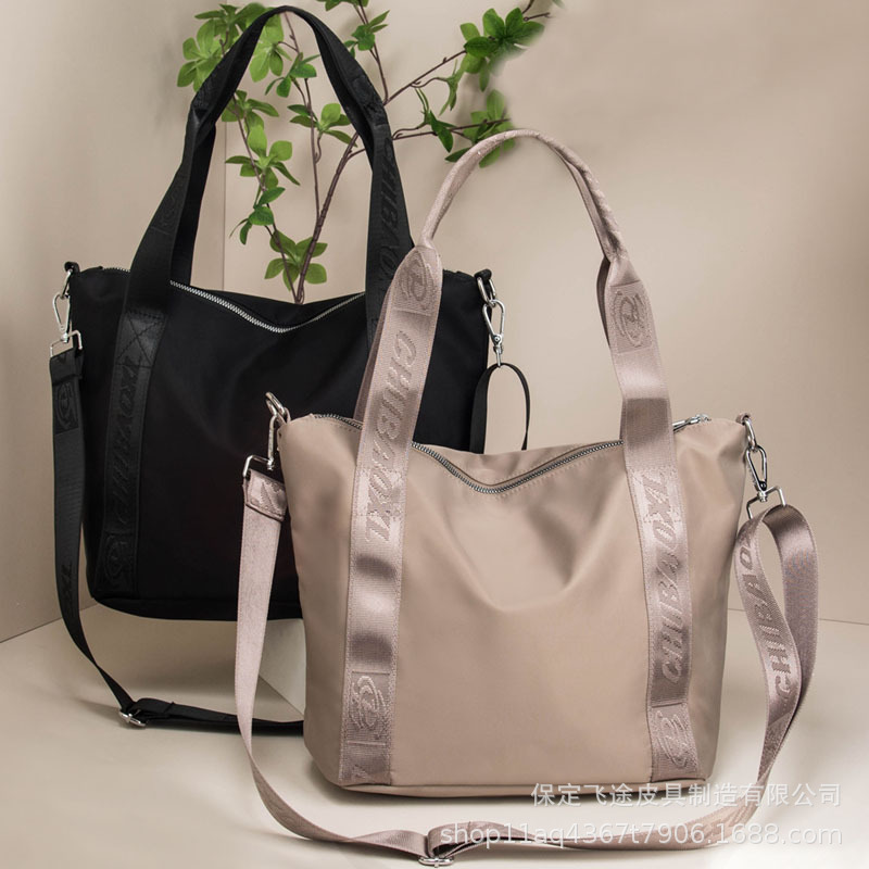 2024 primavera nueva moda simple todo fósforo Oxford tela impermeable sólido leopardo hombro crossbody moda