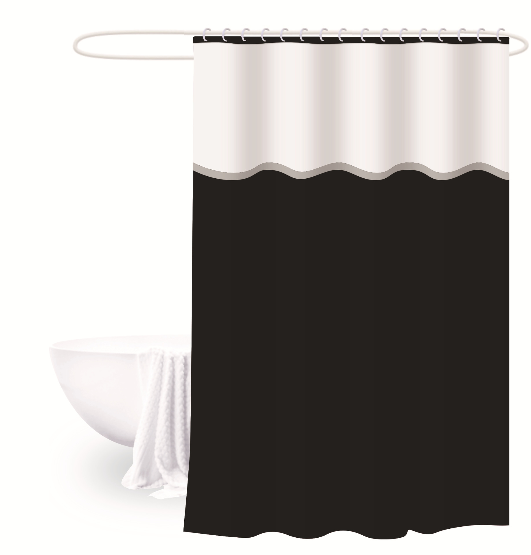 Cortina de ducha 180*180 color sólido engrosada cortina de ducha de tres piezas cortina de baño peva baño semitransparente cortina de ducha de baño impermeable