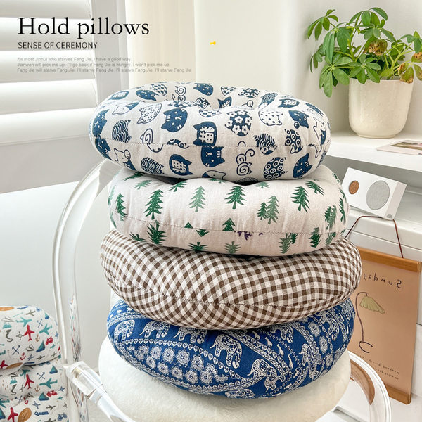 Bedroom Cotton Linen Futon Tatami Lazy Cushion Floor Round Breathable Lazy Chair Cushion Summer Thickened