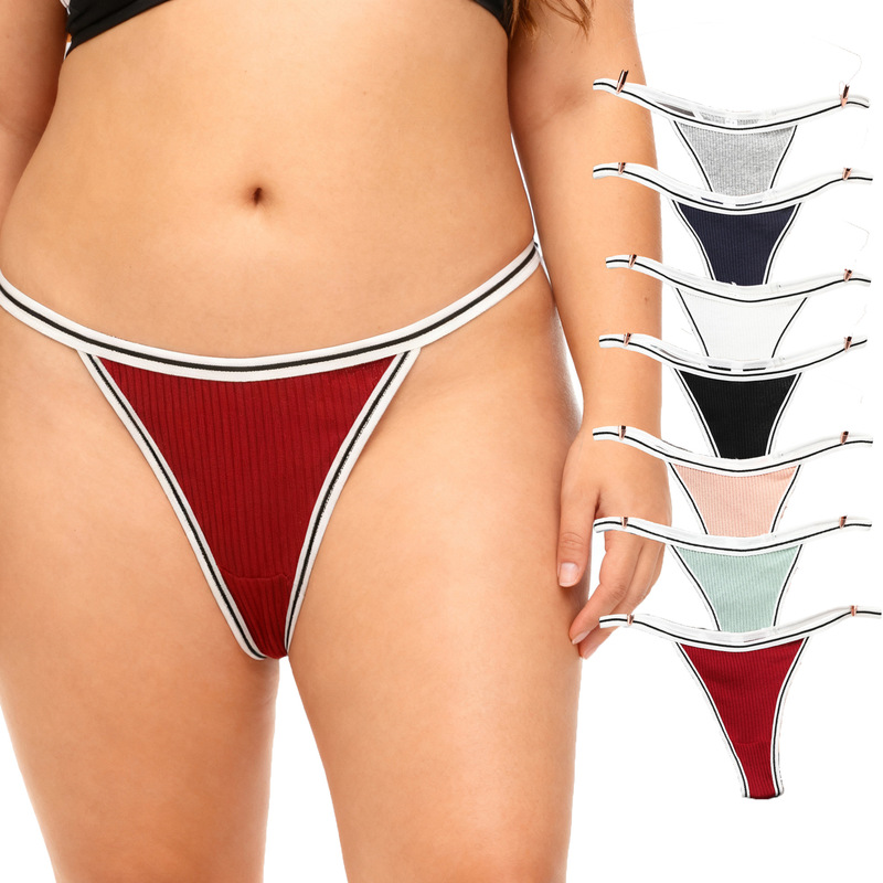 New Women's Thong Panties with Thin Straps, Ribbed Design, Low-Rise, Breathable, Tummy Control, Pure Cotton T-Back Panties, Available for Wholesale New Women's Thong Panties with Thin Straps, Ribbed Design, Low-Rise, Breathable, Tummy Control, Pure Cotton T-Back Panties, Available for Wholesale