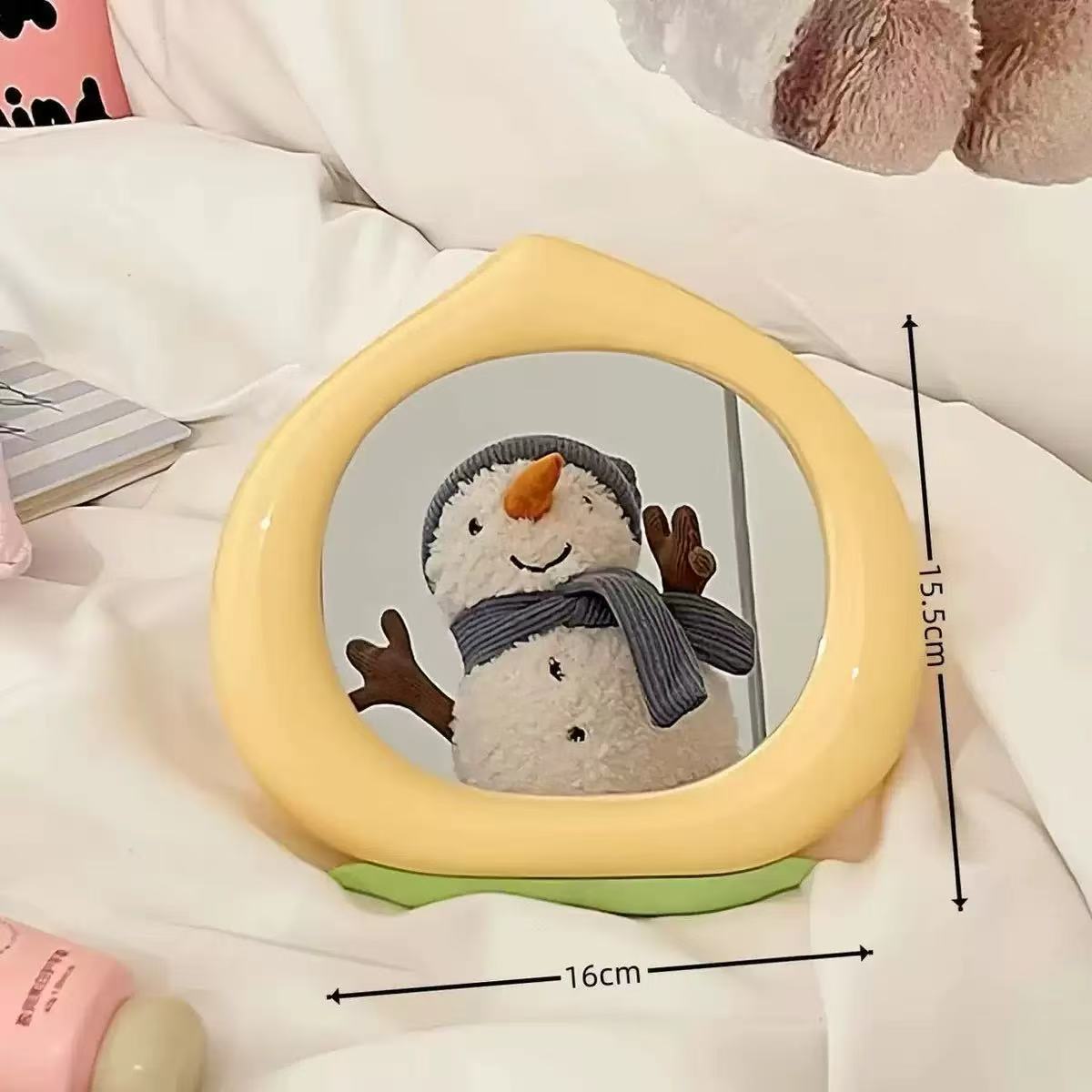 복숭아 화장거울丨크림옐로우