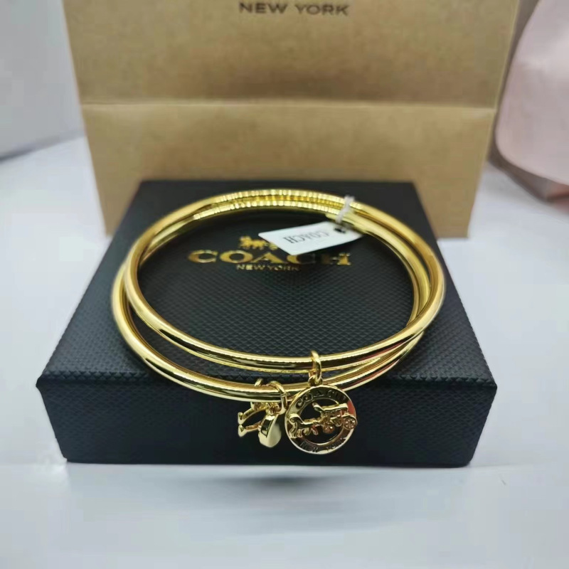 Coa Double C Letter Bracelet in Rose Gold, Light Luxury Versatile Full Diamond Bangle, Birthday and Valentine's Day Gift