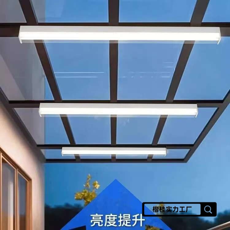 Special Long Ceiling Lamp for Sun Room, New Double Lampshade Balcony Eaves Lamp, Waterproof and Insect-Proof Outdoor Canopy Terrace
