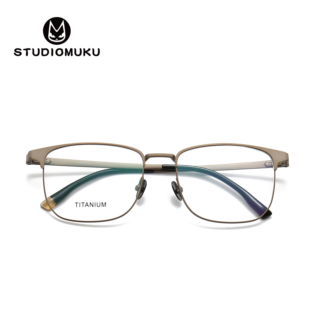 Gafas de madera de STUDIOMUKU con aura de temperamento empresarial, montura de gafas con montura cuadrada retro